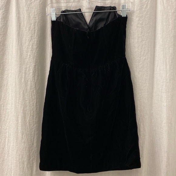 Jill Stuart Strapless Velvet Sequined Bow Black Cocktail Mini Dress Size 6‎ - Picture 3 of 6